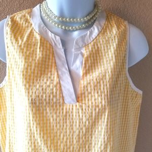 Emi & Joe Yellow + White Strip Seer Sucker Top